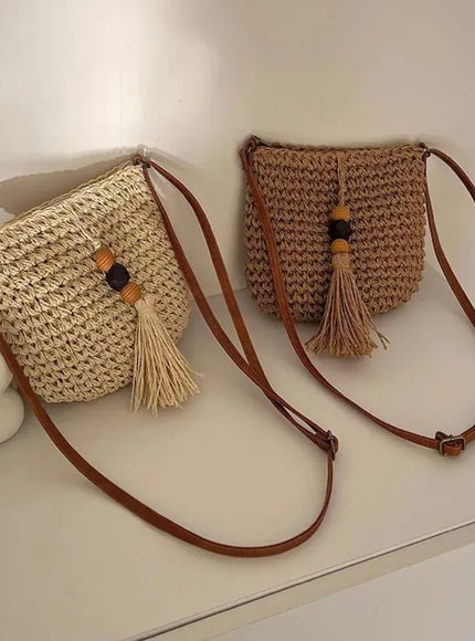 Women's Crossbody – Woven Wooden Beads