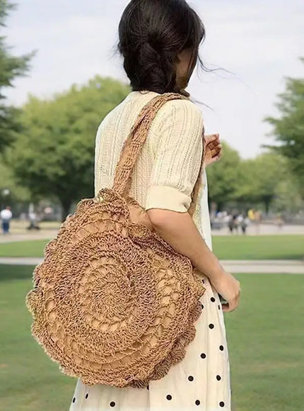 Fashionable Flower Shoulder Round Large-capacity Hollow Straw