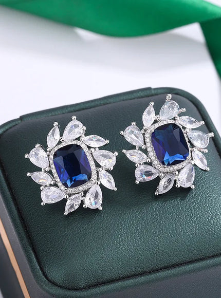 KissIcon 925 Silver Plated Earrings Women - Shiny Zircon