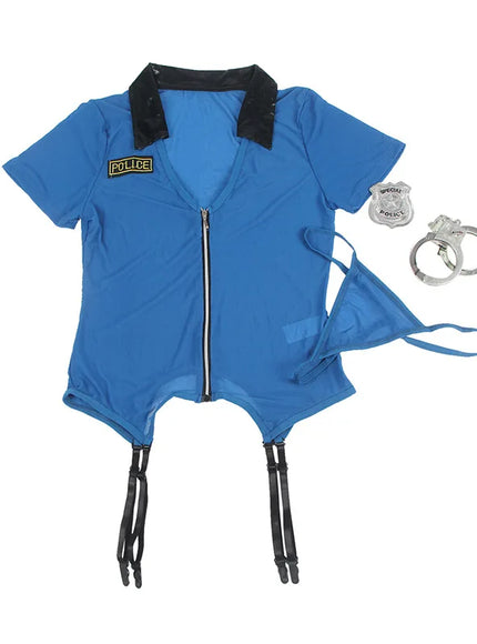 Policewoman Costume Lingerie Set Sleepwear for Women Sexy Cosplay Bunny Lingerie Officer Uniform Outfit Luscious Miss Costumes