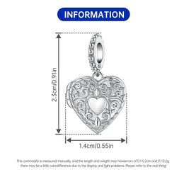 Original Charms Beads 925 Sterling Silver Zircon LOVE Winged Protect Heart Pendant For DIY Necklace Bracelet Fine Jewellery Gift