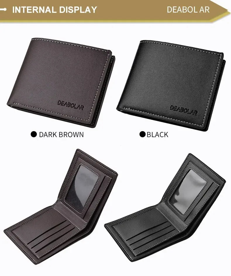 Ultra Thin Mens Wallet Leather Bifold Compact Cash Holder for Men with Coin Pocket