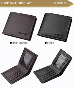 Ultra Thin Mens Wallet Leather Bifold Compact Cash Holder for Men with Coin Pocket