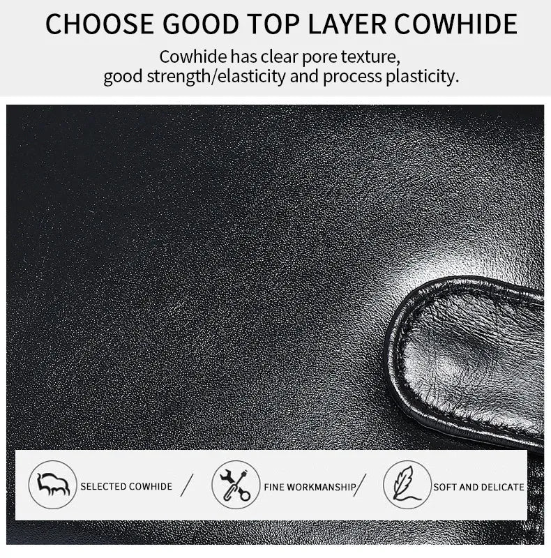 Leather Mens Wallet with Coin Pocket Genuine Leather Wallet for Men Short Style
