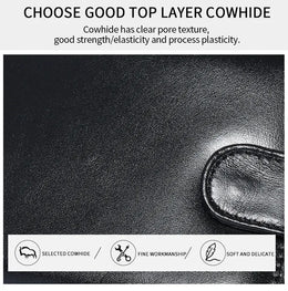 Leather Mens Wallet with Coin Pocket Genuine Leather Wallet for Men Short Style