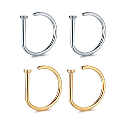 Fake Nose Ring Hoop Lip Labret Ring for Women Non Pierce Hoop Nose Ring  Septum Hoop  Ring Tragus Rook Ring Non Piercing Jewelry