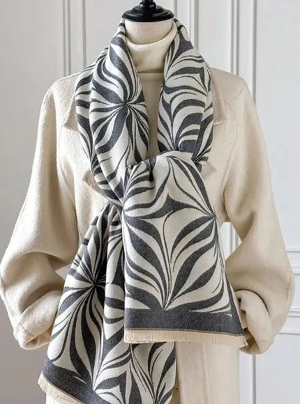 Classic Elegant Imitation Cashmere Women's Shawl Designer Stylish Printed Soft Scarf Thickened Warm Autumn Winter Scarves Female