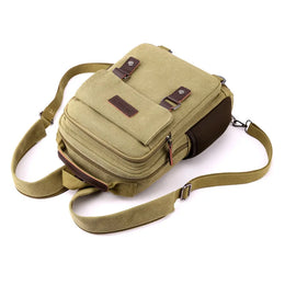 Small Mens Backpack Canvas Casual Backpacks for Men 2025 Mini Male School Bag Rucksack Man Multi-function Crossbody Bag Travel