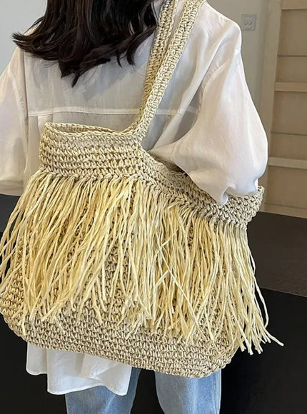 Tassel Hand-woven Holiday Shoulder Bag