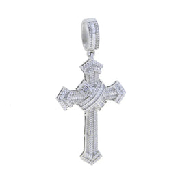 2025 New Cross Pendant for Men Women Full Iced Out Cubic Zircon Hip Hop Necklace Link Chain Fashion Rock Jewelry