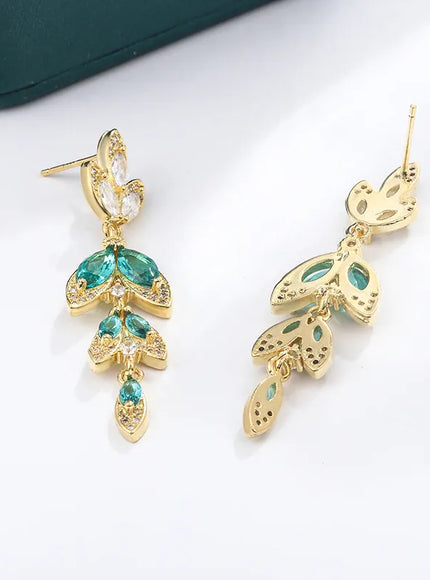 KissIcon 925 Silver Zircon Earrings - Elegant Long Tassels