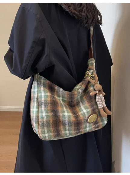 American Vintage Plaid Wool Crossbody – Shoulder