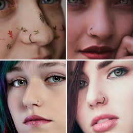 Fake Nose Ring Hoop Lip Labret Ring for Women Non Pierce Hoop Nose Ring  Septum Hoop  Ring Tragus Rook Ring Non Piercing Jewelry