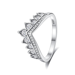Original 925 Sterling Silver Ring Love Heart Pave CZ Crystal Stackable Rings For Women Wedding Engagement Birthday Gift Jewelry