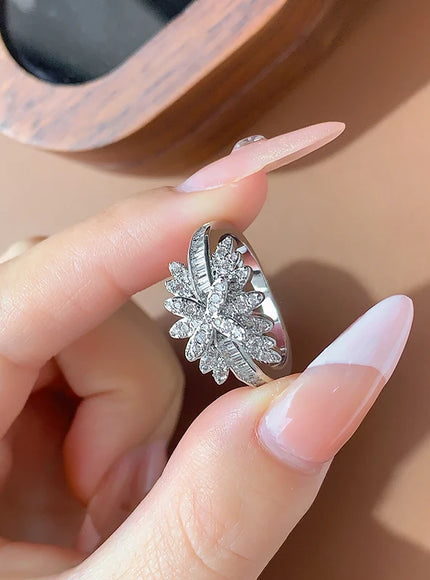 Hot Stylish Zircon Women's Ring Exquisite 925 Silver Plated Jewelry for Everyday Wear with Jewelry Anniversary Gift Bridal Ring