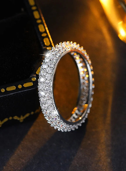 KissIcon Sparkling Zirconia Ring - Silver Plated Stackable
