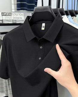 2025 Men's Sporty Polo Waffle Shirt | Moisture-Wicking Golf Tennis Top Sizes S-5XL, Snap Buttons, 7A Antibacterial High Quality