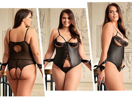 Plus Size  Big Size Woman Sexy  Lingerie sets pijamas With G-String and handcuff  3XL 5XL