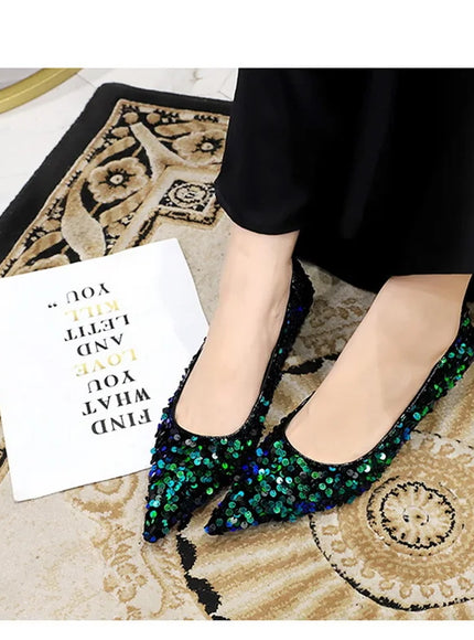 2024 Version Fashion Style Sequin Women's Shoes Shallow