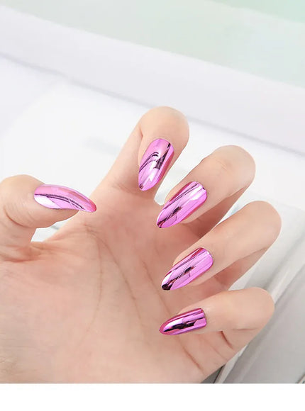 KissIcon Mirror Nails - Metal Effect Adhesive Almond