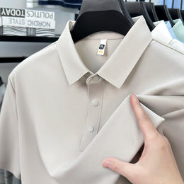 2025 Men's Sporty Polo Waffle Shirt | Moisture-Wicking Golf Tennis Top Sizes S-5XL, Snap Buttons, 7A Antibacterial High Quality