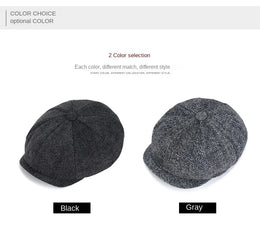 Men's Tweed British Newsboy Hat Herringbone Gatsby Hat Street Hats Octagonal Brim Hat Four Seasons Hip Hop Beret Painter Hat