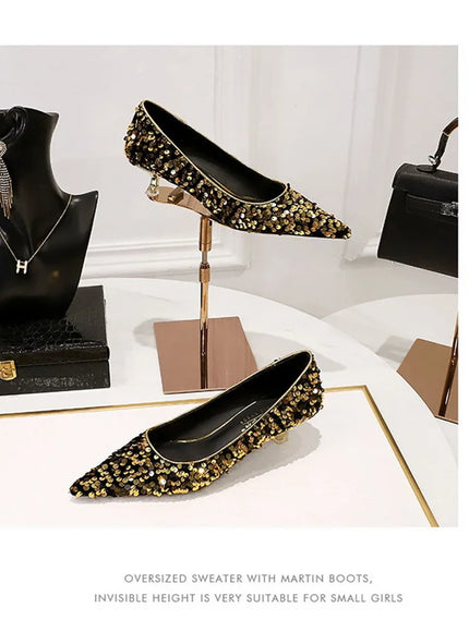 2024 Version Fashion Style Sequin Women's Shoes Shallow