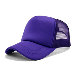 Customized Printed Logo Sponge Mesh Cap Solid Color Baseball Hat Sunshade And Sun Protection Travel Caps Truck Cap Duckbill Hats