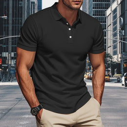 Men Polo Shirt Short Sleeve Breathable Soft Regular Fit Casual Business Golf Summer Daily Work Outdoor Lightweight Basic Tops
