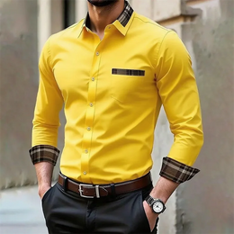 Men's iron-free long-sleeved lapel shirt, casual and comfortable long-sleeved shirt, spring and autumn inner shirt, plus size
