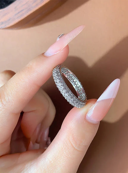 KissIcon Sparkling Zirconia Ring - Silver Plated Stackable