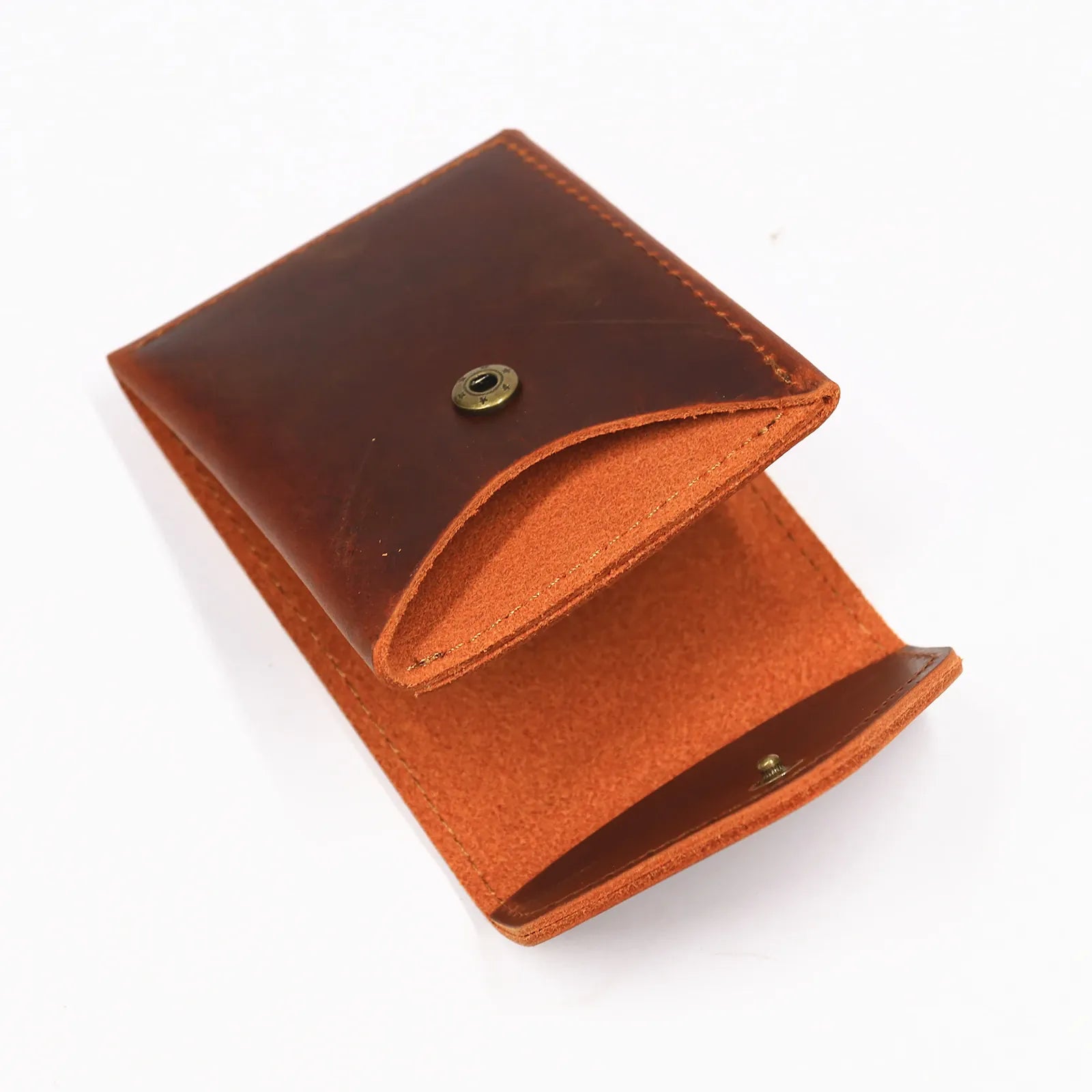 Genuine Leather Wallet For Men Male Real Cowhide Short Slim Minimalist Men's Cash Wallet Credit Card Holder With Flap Closure