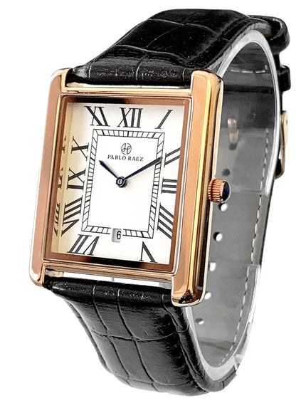 KissIcon Men Leather Watch Calendar Waterproof Gift Box