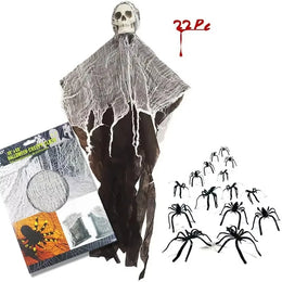 2025 Horror Skull Hanging Halloween Decorations Ghost Outdoor Haunted House Scary Pendant Props Halloween Party Decor Supplies