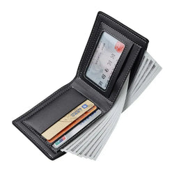 Ultra Thin Mens Wallet Leather Bifold Compact Cash Holder for Men with Coin Pocket