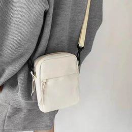 Messenger Sling Bags For Men Casual Canvas Small Zipper Crossbody Pouch Simple Small Crossbody Shoulder Bag Men Bag
