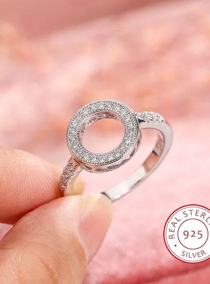 KissIcon Excellent Round Zircon Ring - AAAA Crystal Inlaid
