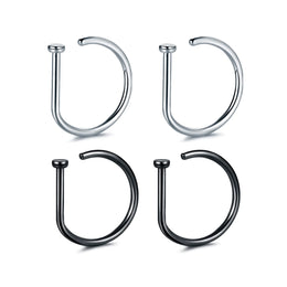 Fake Nose Ring Hoop Lip Labret Ring for Women Non Pierce Hoop Nose Ring  Septum Hoop  Ring Tragus Rook Ring Non Piercing Jewelry