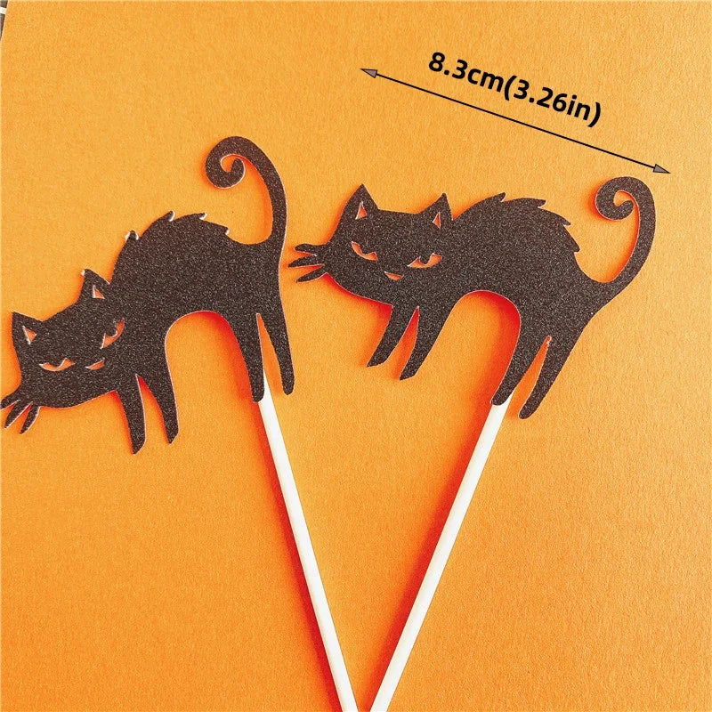 2025 Halloween Cake Decorations Pumpkin Ghost Black Castle Haunted Houses Cake Toppers for Happy Halloween Party Supplies