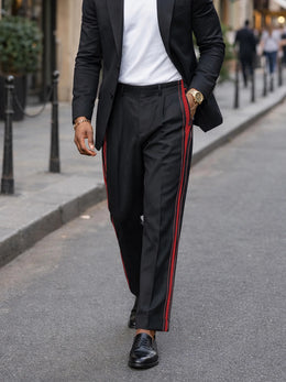 2026 Spring Summer Color Block Spliced Men Business Straight Pants Color Block Spliced  Straight Leg Men Business Pants