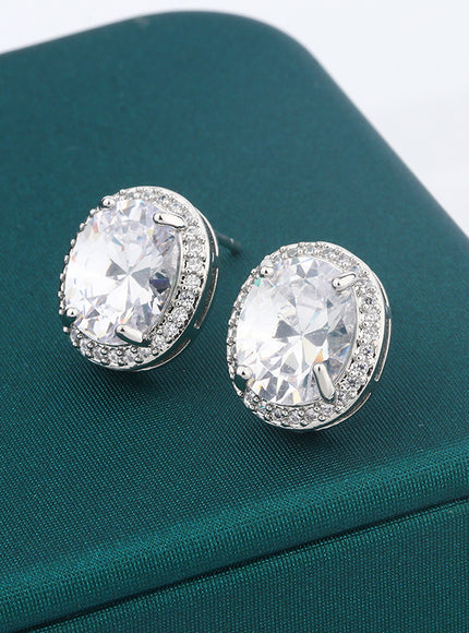 KissIcon Classic Shiny Zircon Earrings For Women - Dazzle