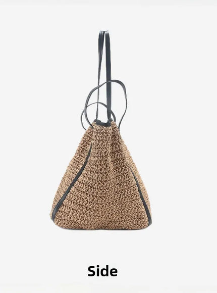 Light Straw Tote – Solid Color Woven