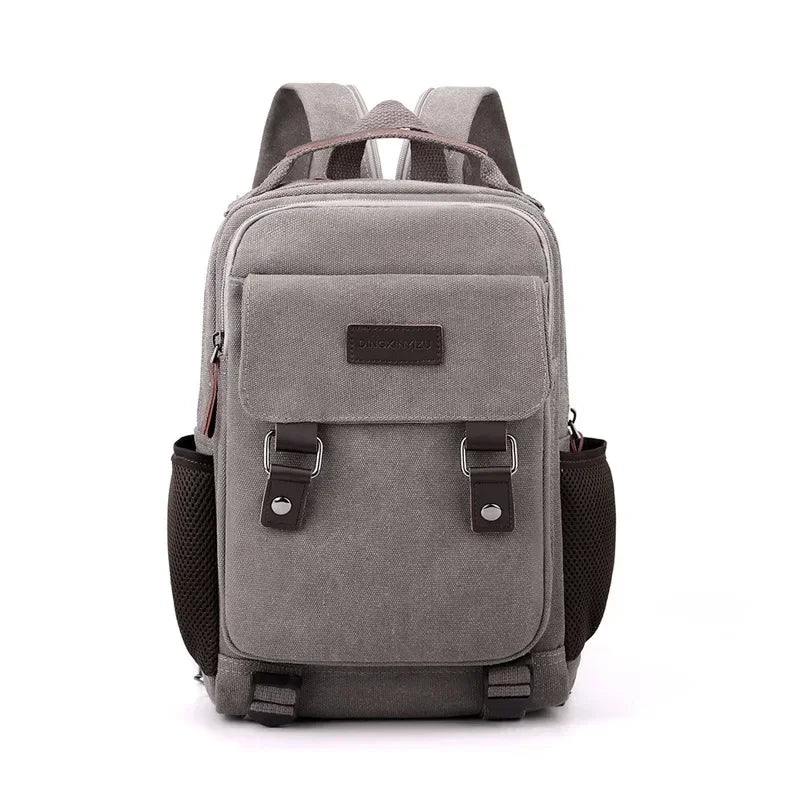 Small Mens Backpack Canvas Casual Backpacks for Men 2025 Mini Male School Bag Rucksack Man Multi-function Crossbody Bag Travel