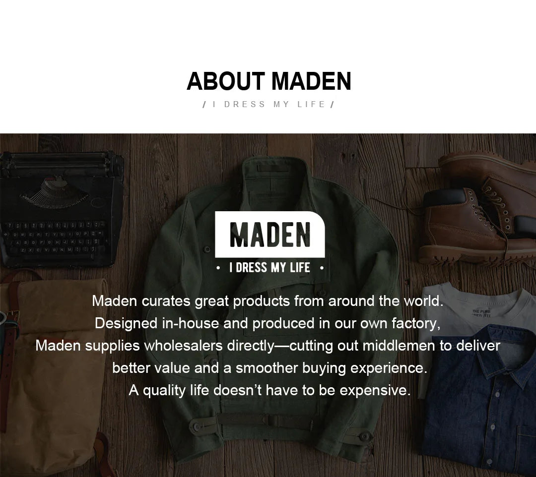 Maden Men's Vintage Print Sweatshirt Light Grey Loose Fit Knit Pullover Long Sleeve Round Neck Casual Top for Spring and Autumn