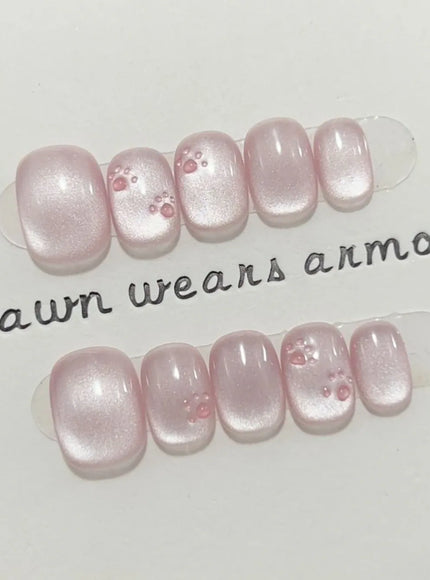 KissIcon White Cat Eye False Nails Press Ons