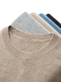 100% Merino Wool Sweater Man O-neck Basic Wool Pullover Autumn Winter Long Sleeve Soft Warm Jumper Smart Casual Knit Popular Top
