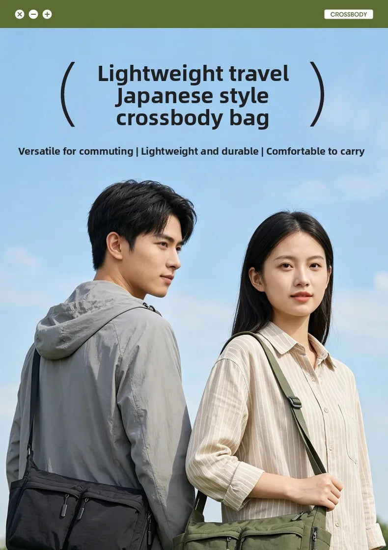 Unisex Casual Slanting Crossbody Bag Large Capacity Black Versatile Commuting Bag for Men And Women Suitable for Daily Use