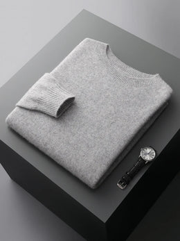 100% Merino Wool Sweater Man O-neck Basic Wool Pullover Autumn Winter Long Sleeve Soft Warm Jumper Smart Casual Knit Popular Top