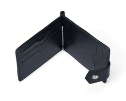 New Small Men's Leather Wallet With Coin Pocket Money Clip 5 Credit Card Slots A Metal Clamp ID Cash Holder Purse For Male