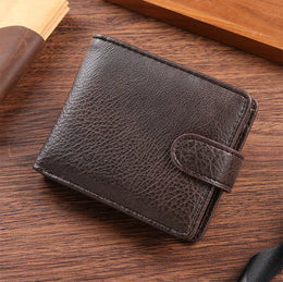 Casual Wallet For Men Leather Short Hasp Man Wallets Durable Coin Pouch Male Slim Bifold Photo ID Card Holders Purse Money Clip